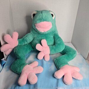 IBTT Croaking Tree Frog Plush Stuffed Animal Green Pink Vintage Bon Ton Toys